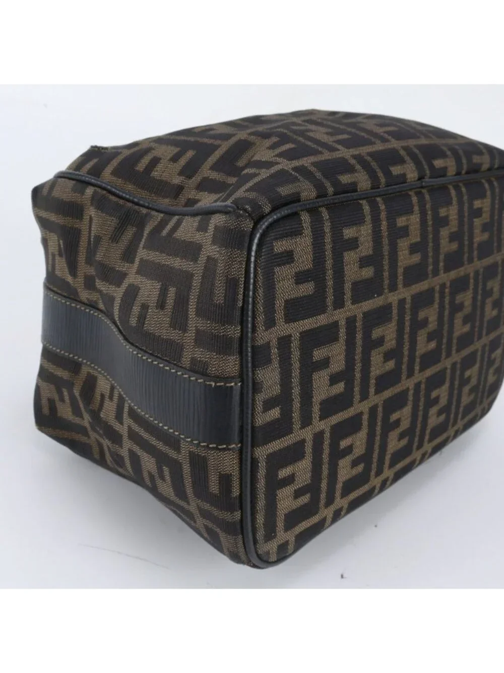 Fendi Zucca Mini Pouch Leather Nylon Handbag